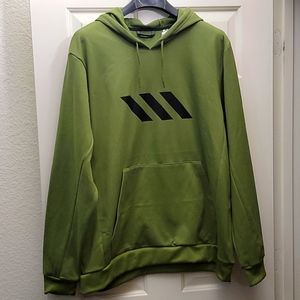 Adidas Green Hoodie Sweatshirt Size-2XL